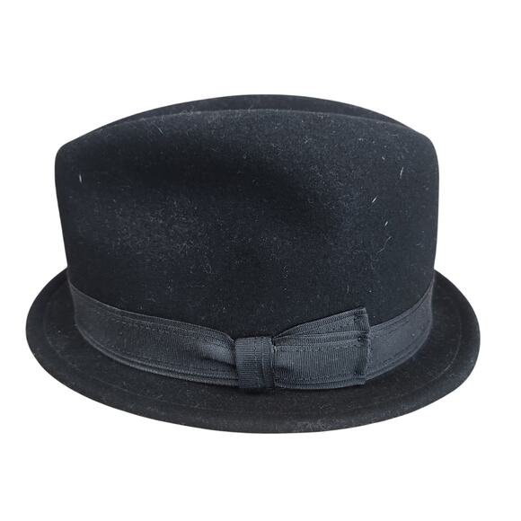 Rag & Bone Cuban Style Wool Fedora Hat WMNS SZ SM Black/Black Grosgrain Ribbon - Picture 2 of 11